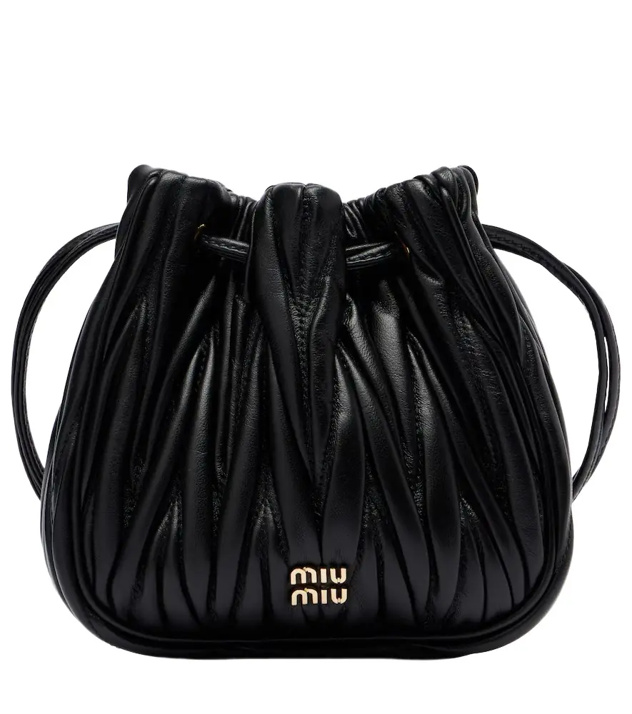 Miu Miu Matelassé leather bucket bag