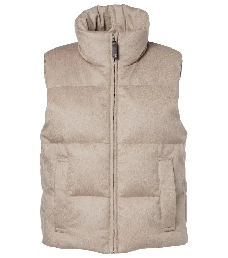 Max Mara Quilted cashmere down vest
