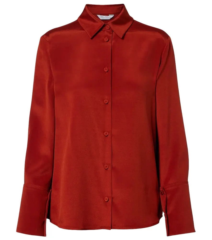 Max Mara Voliera silk-blend satin shirt