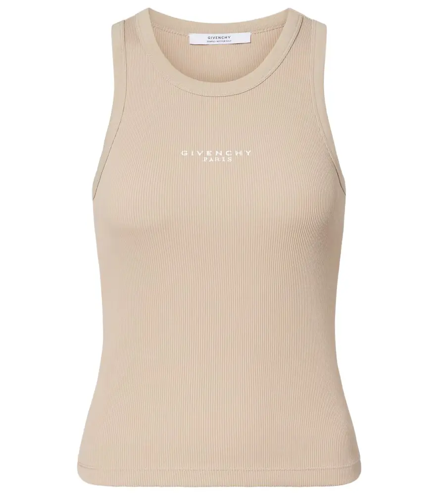 Givenchy Logo ribbed-knit cotton jersey tank top