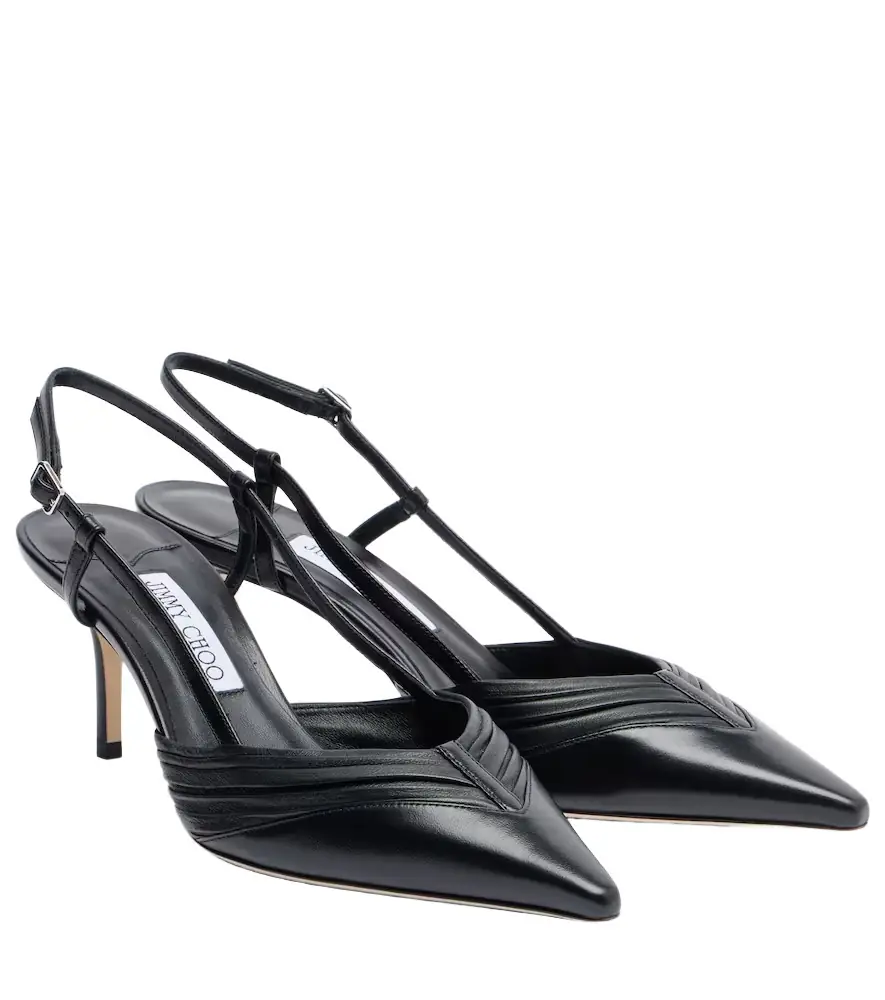 Jimmy Choo Afia 65 leather slingback pumps