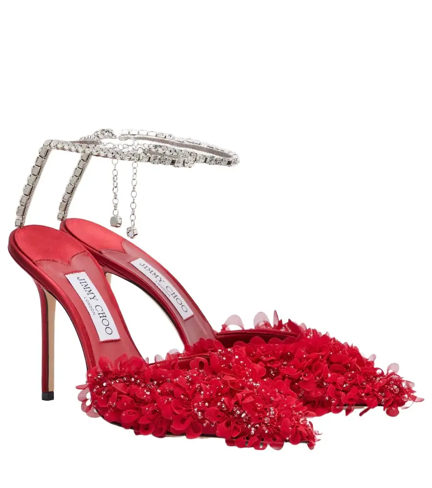 Jimmy Choo Saeda 100 embellished mesh pumps