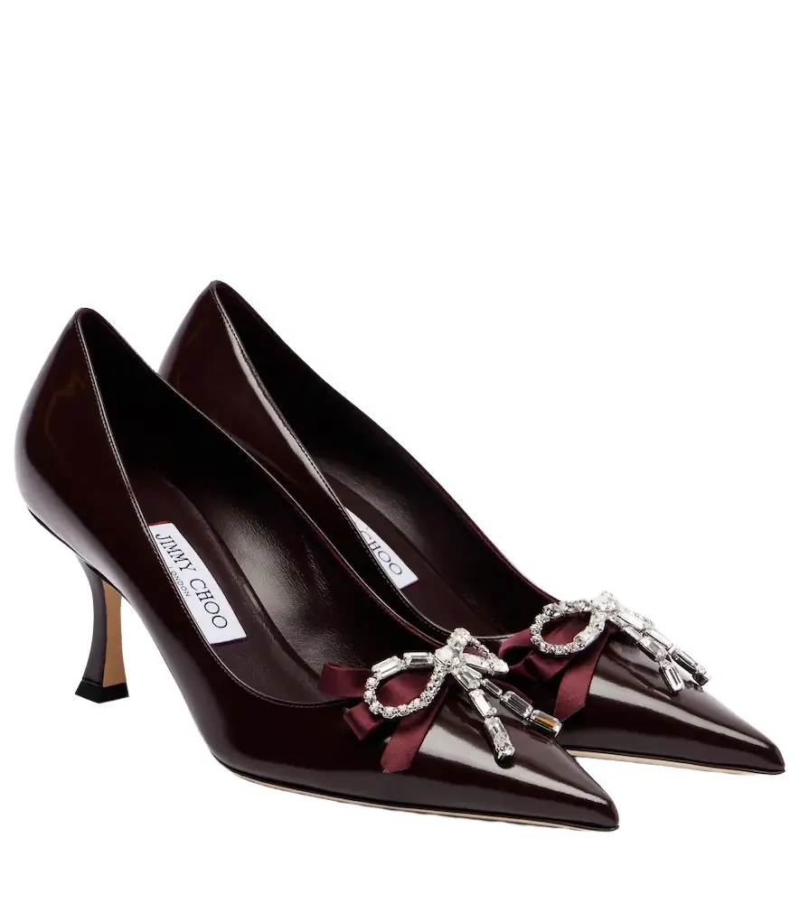 Jimmy Choo Auria 70 embellished leather pumps