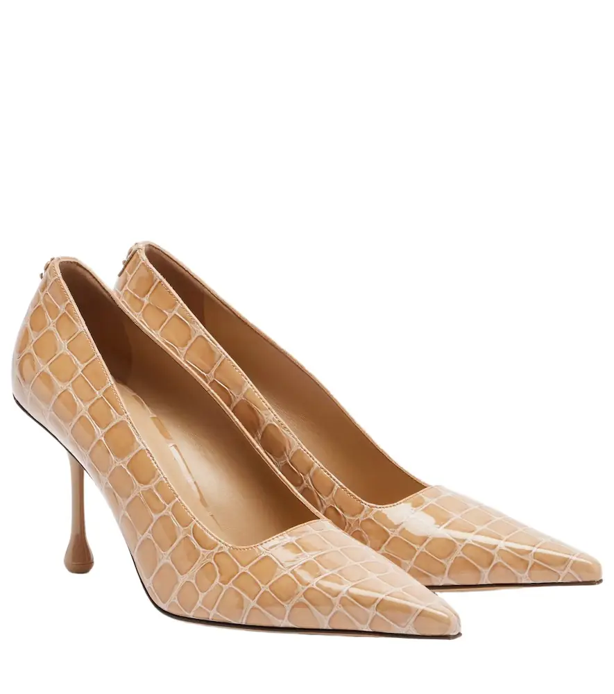 Jimmy Choo Ixia croc-effect patent leather pumps