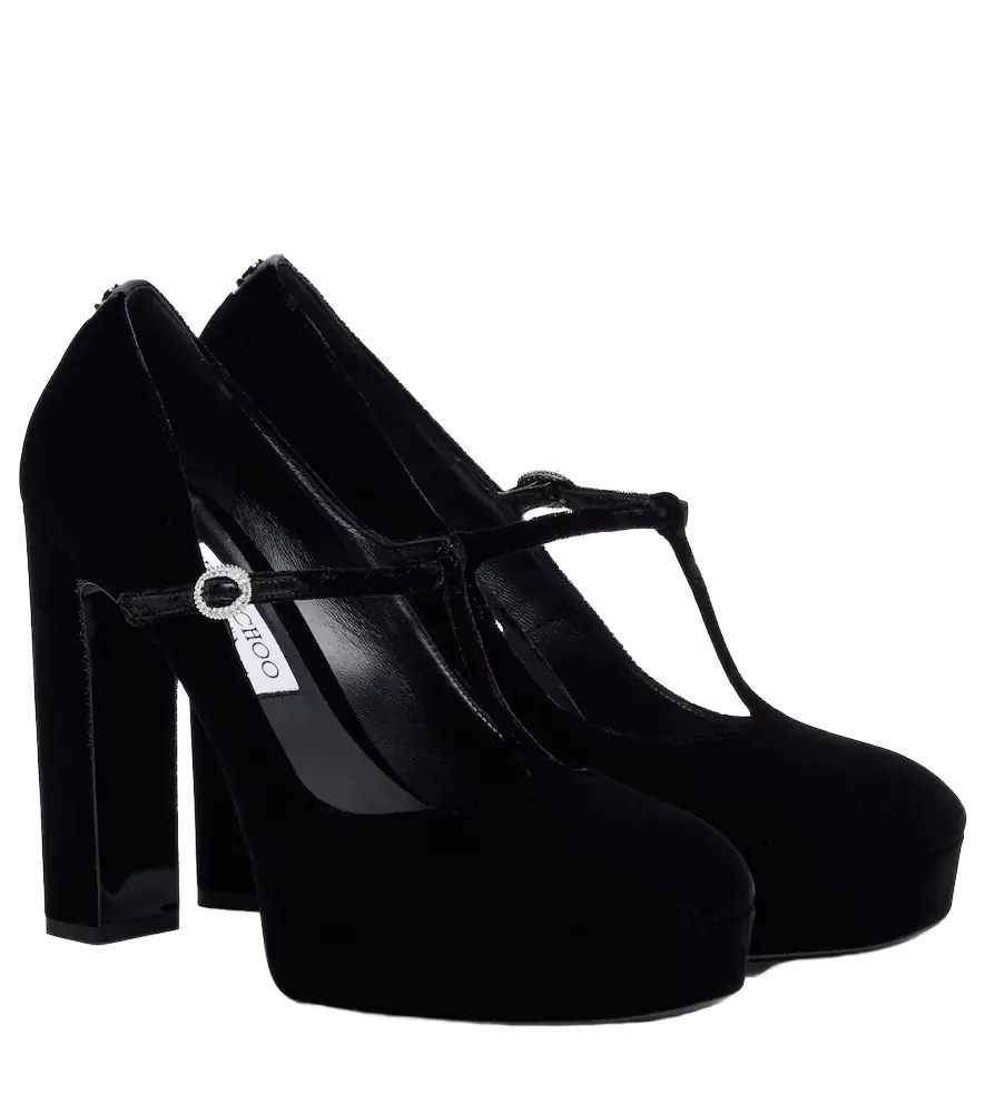 Jimmy Choo Marene 120 velvet Mary Jane pumps