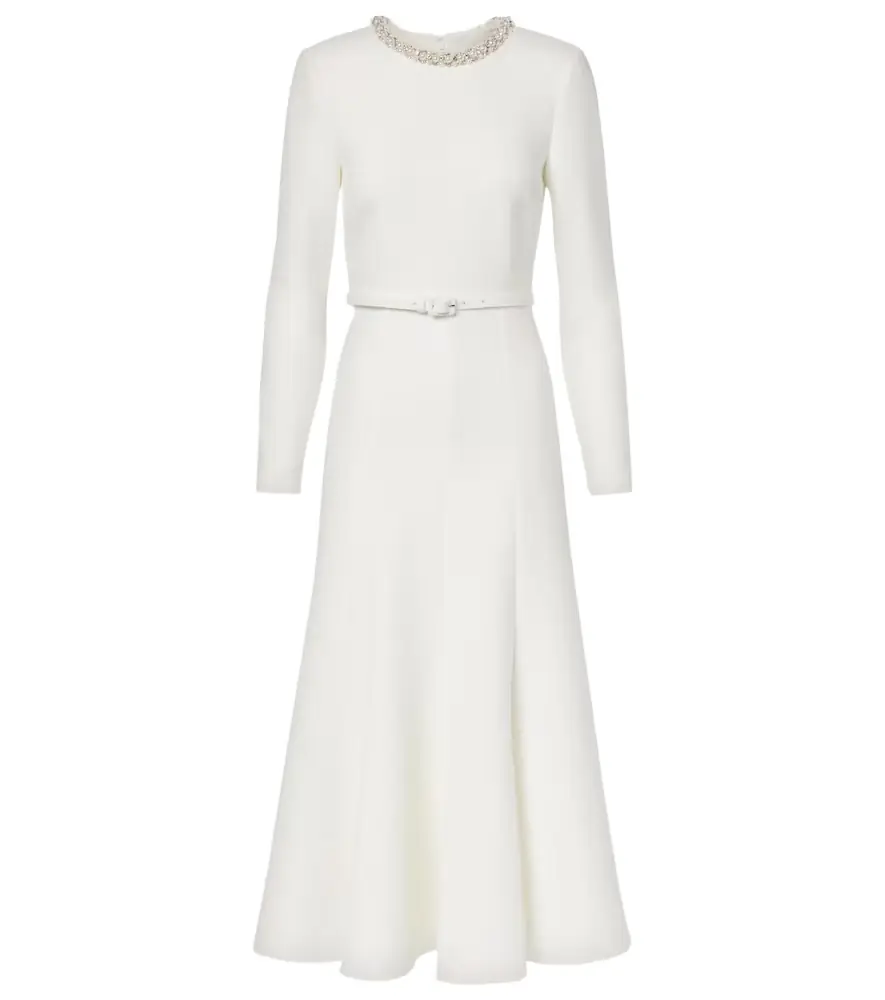 Roland Mouret Crystal-embellished crêpe cocktail dress