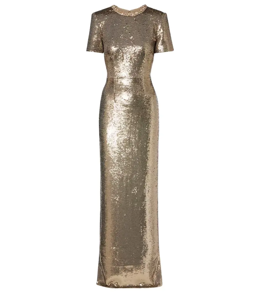 Roland Mouret Crystal-embellished sequined gown