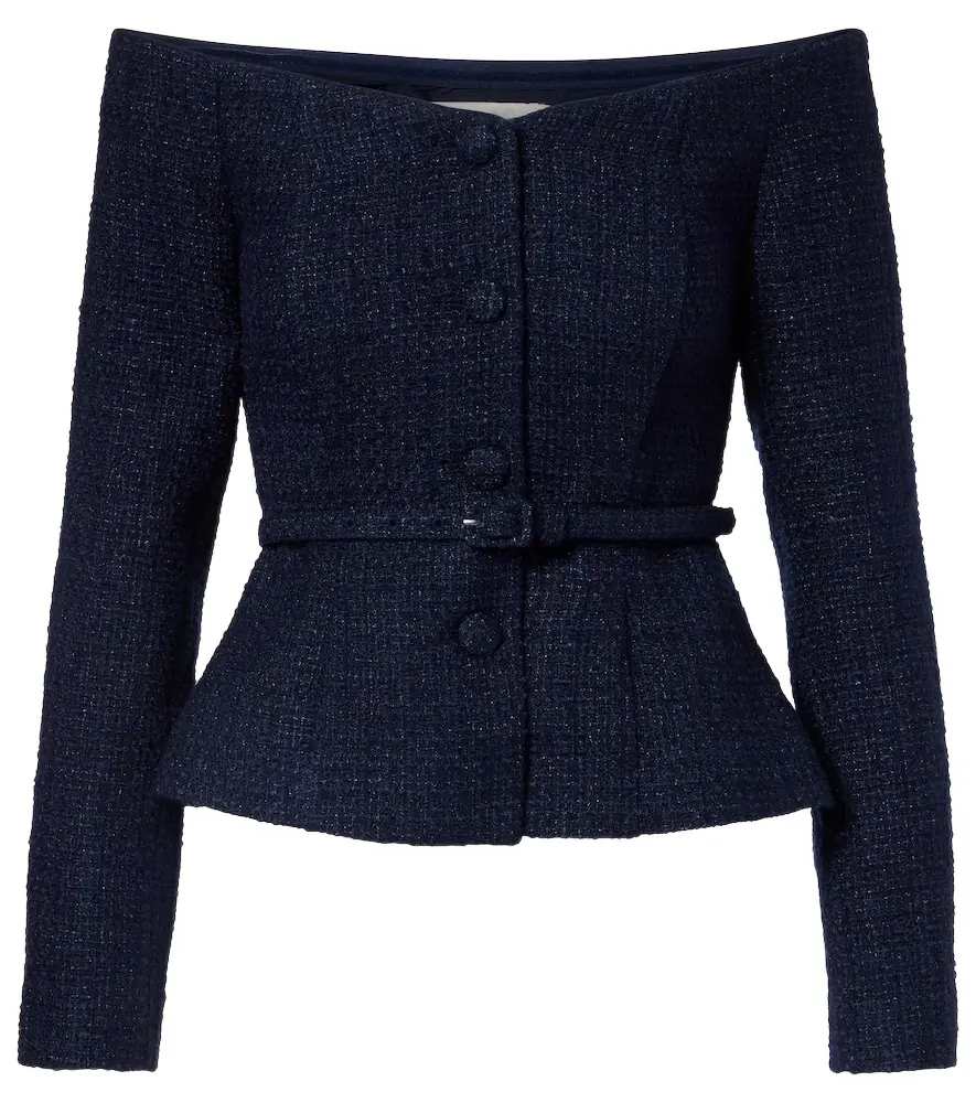 Roland Mouret Off-shoulder bouclé top