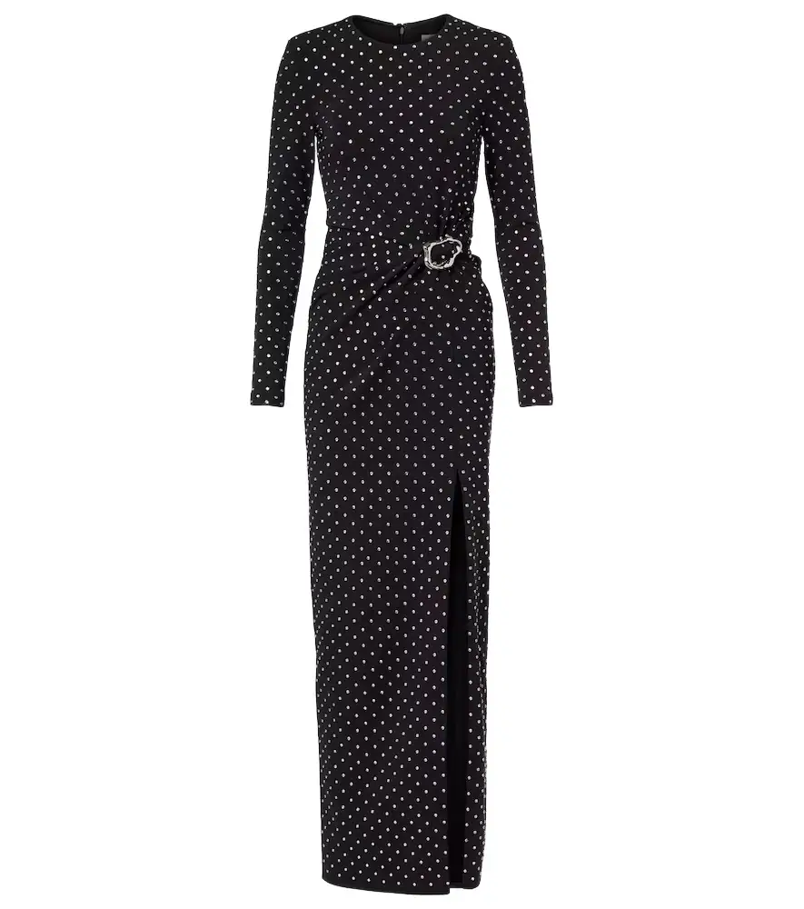 Roland Mouret Embellished gathered jersey gown