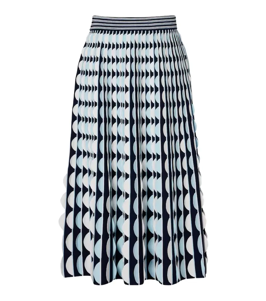 Simkhai Micah knitted scalloped midi skirt