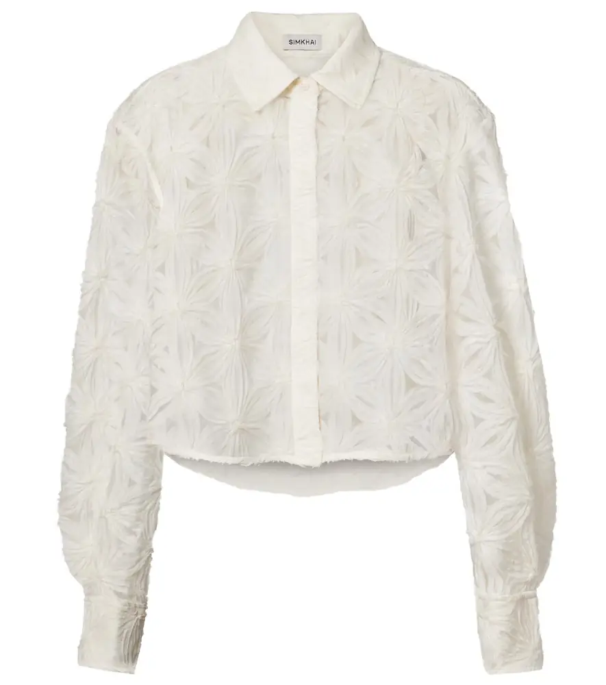 Simkhai Anders cropped floral blouse