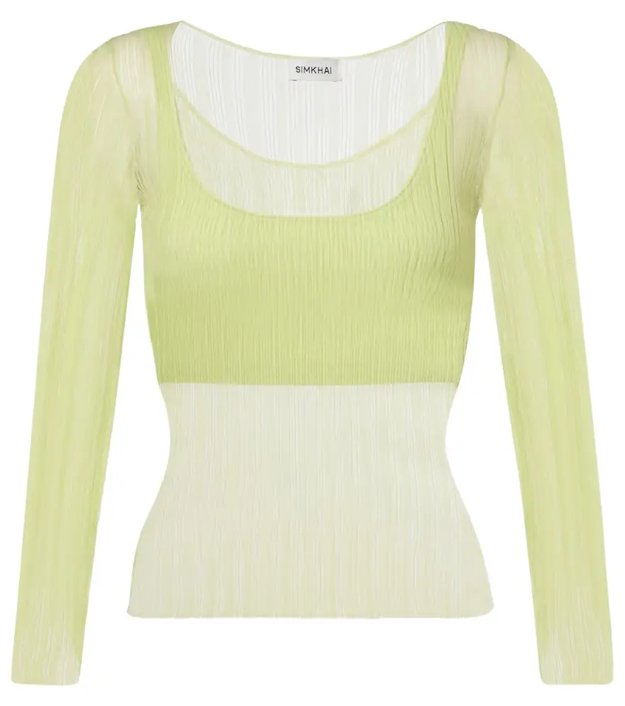 Simkhai Sheer jersey top