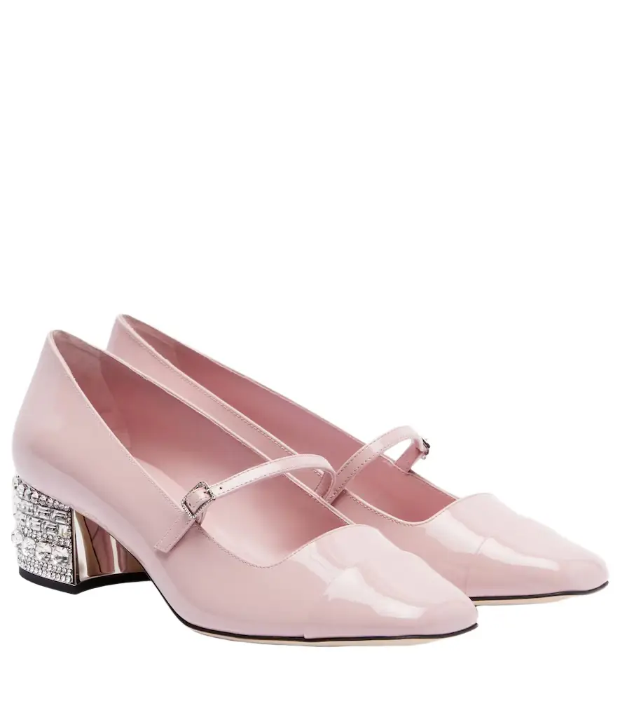 Jimmy Choo Elisa 45 embellished patent leather pumps