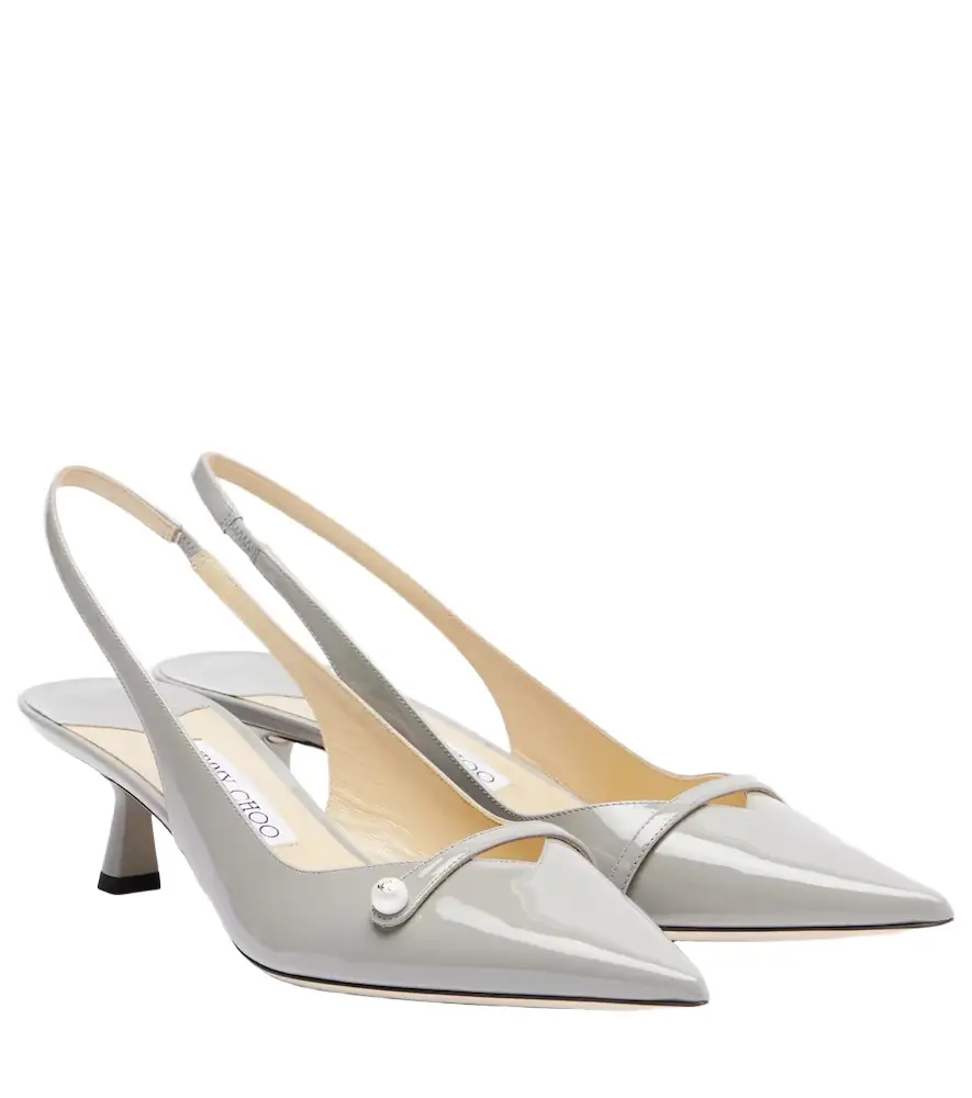 Jimmy Choo Amita 45 patent leather slingback pumps