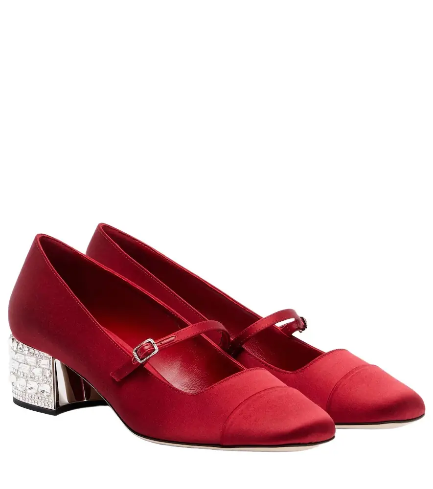 Jimmy Choo Elisa 45 embellished satin pumps