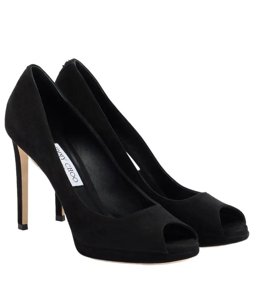 Jimmy Choo Riya suede peep-toe pumps