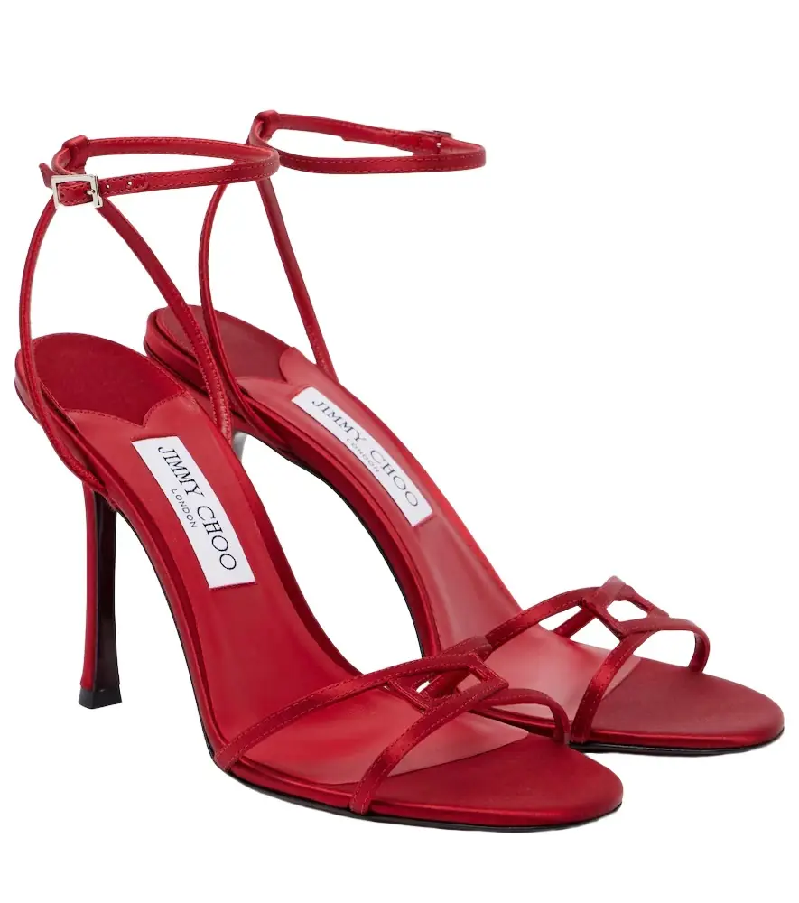 Jimmy Choo Leo 100 satin sandals