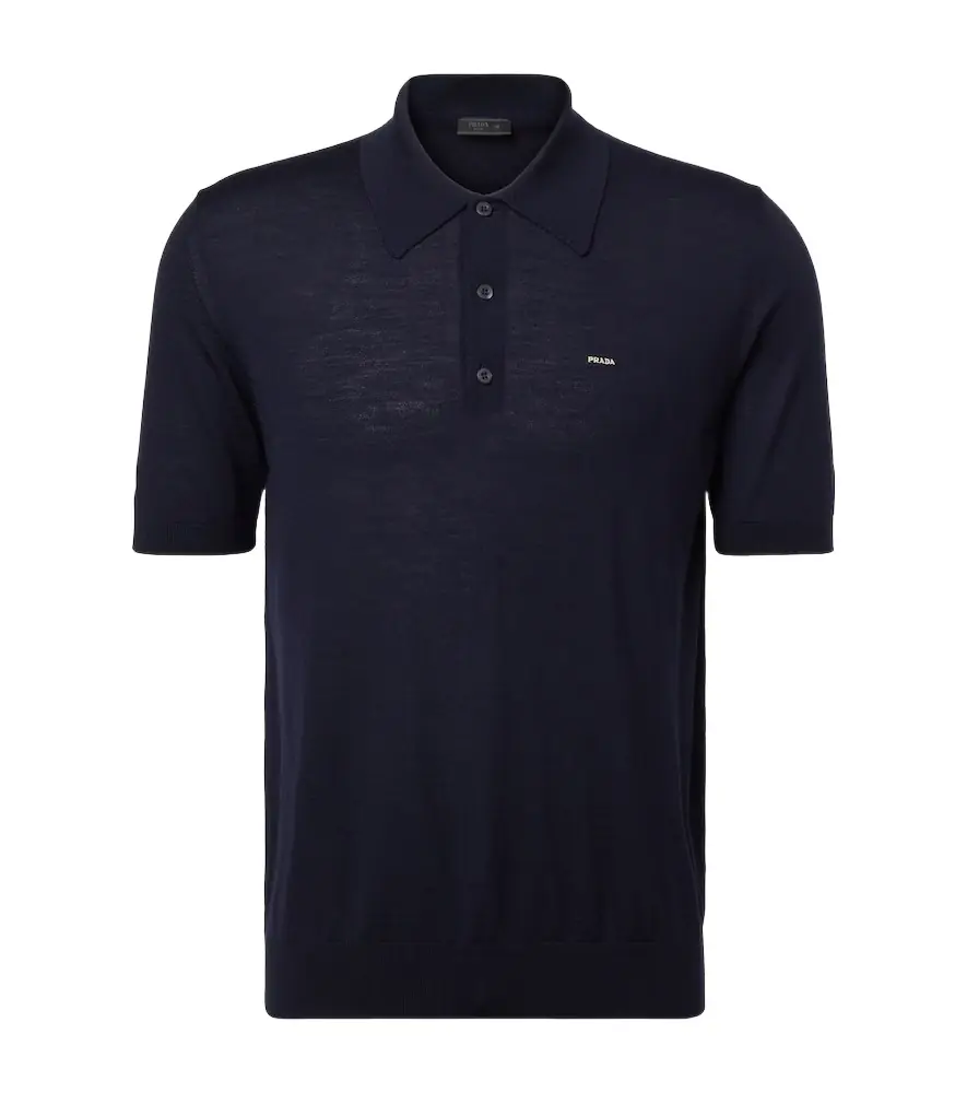 Prada Logo virgin wool polo shirt