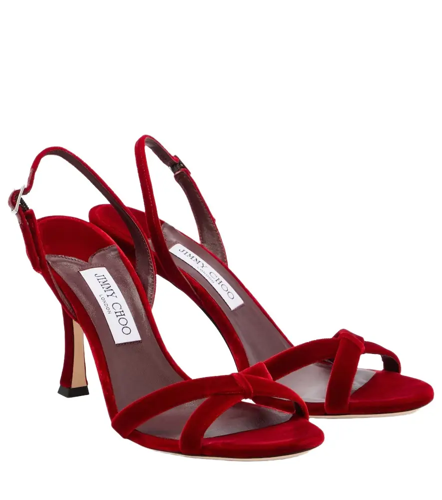 Jimmy Choo Elsy 90 velvet sandals