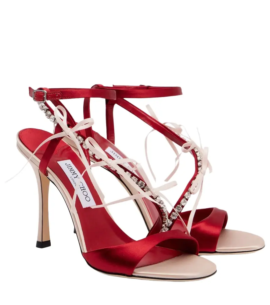 Jimmy Choo Lula 100 embellished satin sandals