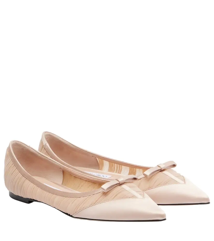 Jimmy Choo Love mesh and satin ballet flats