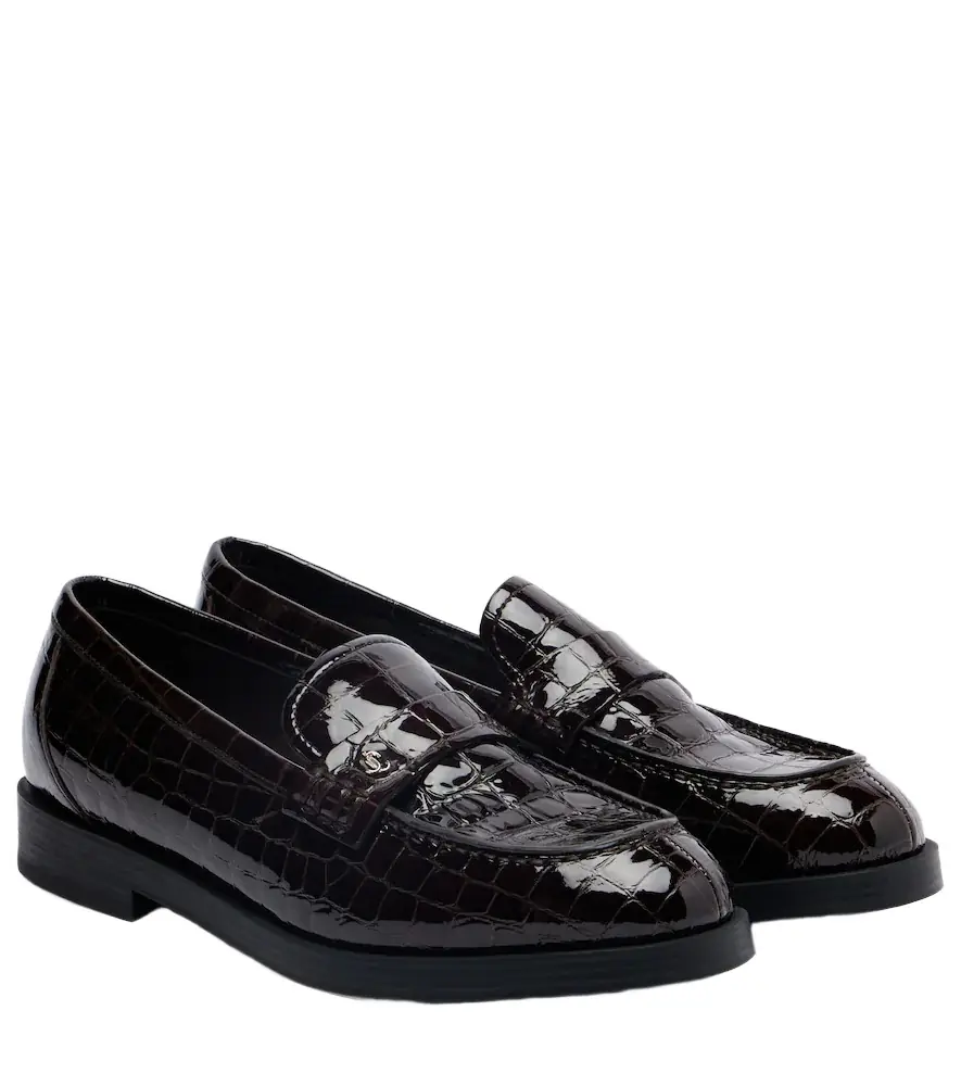 Jimmy Choo Ivy croc-effect patent leather loafers