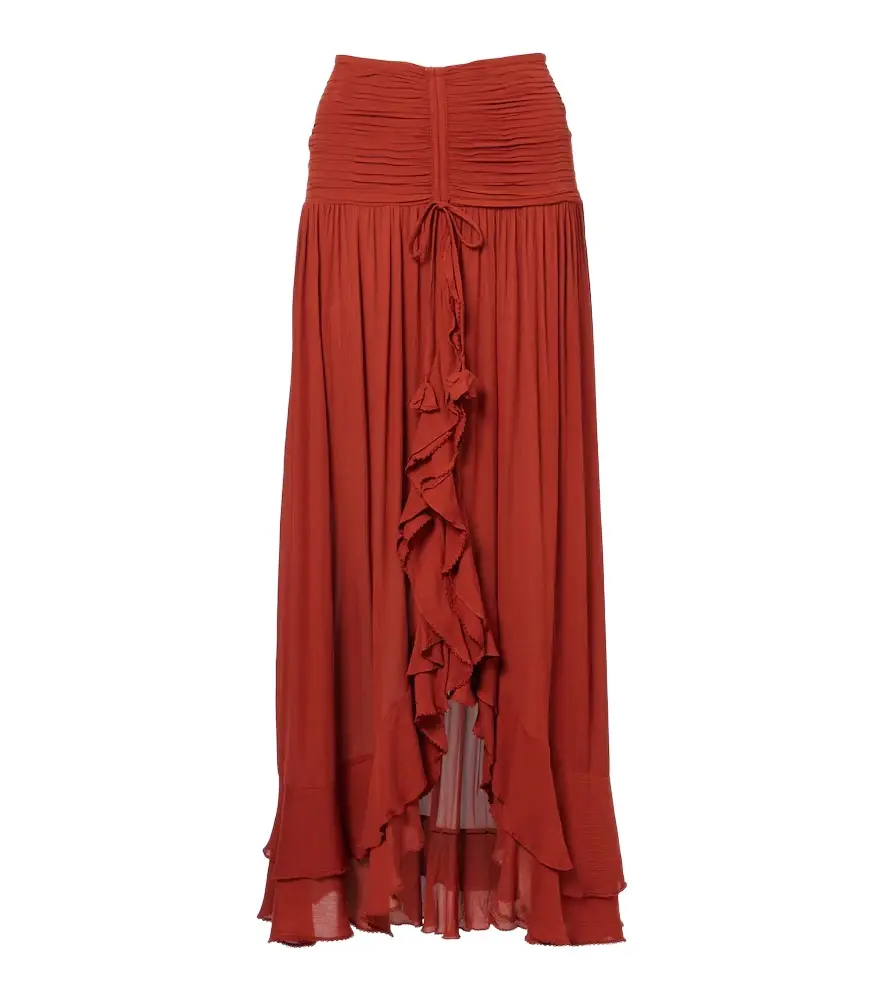 Poupette St Barth Neree asymmetric maxi skirt