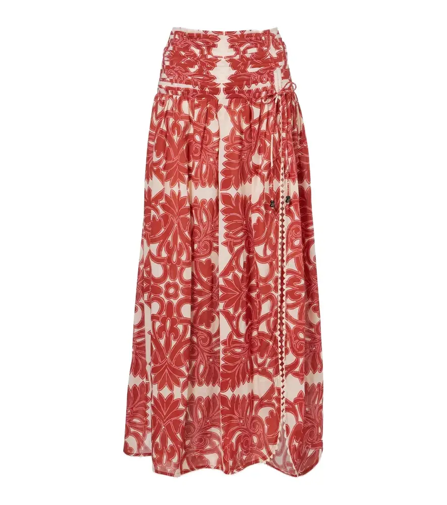 Poupette St Barth Carla printed cotton maxi skirt