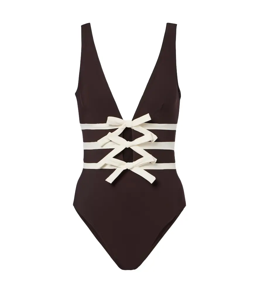 Karla Colletto Lenora bow-detail swimsuit