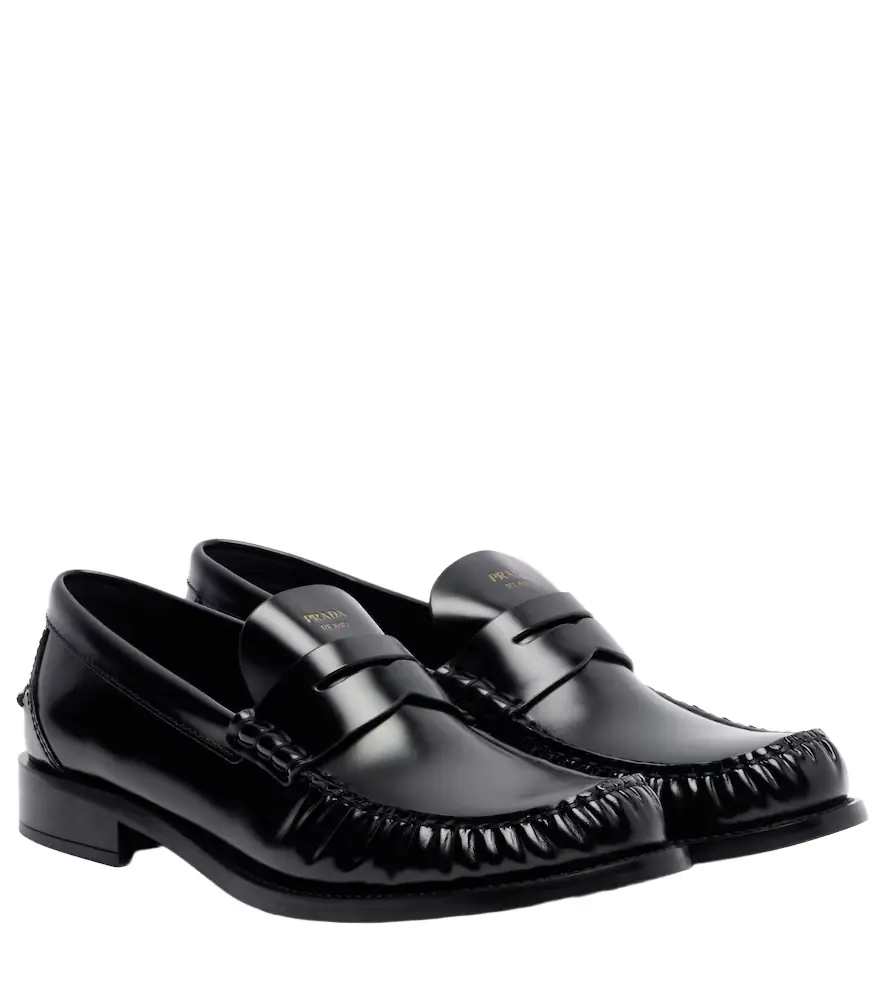 Prada Leather penny loafers