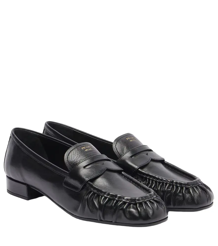 Prada Leather penny loafers