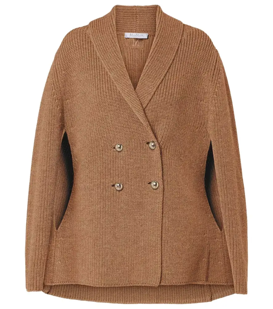 Max Mara Agenzia double-breasted virgin wool cape
