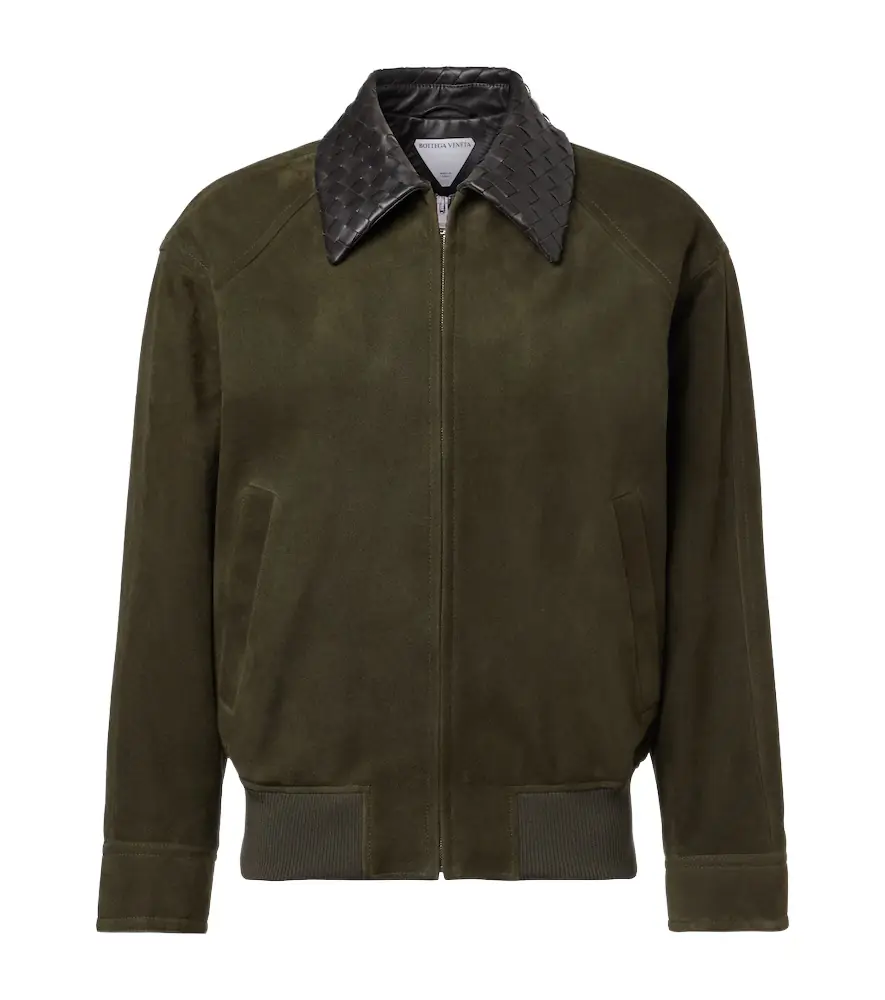Bottega Veneta Intrecciato suede blouson jacket