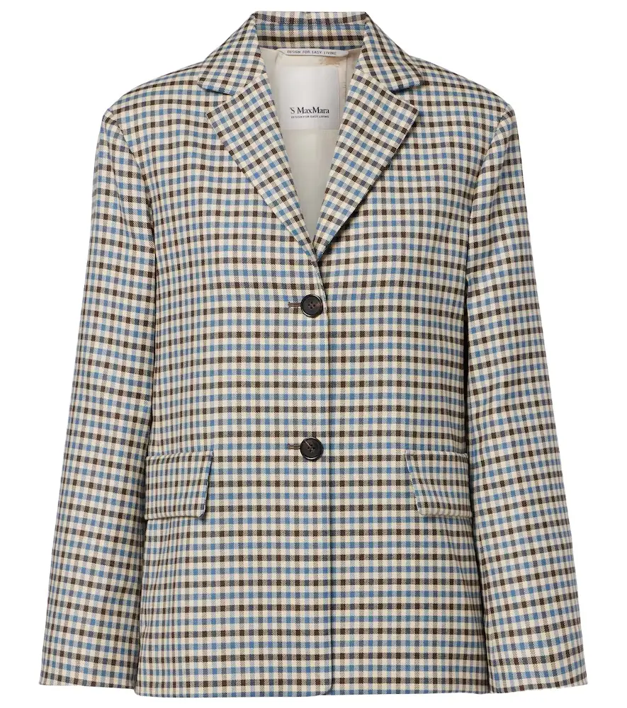 'S Max Mara Nadia checked wool and cotton blazer