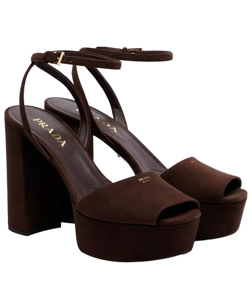 Prada 115 suede platform sandals