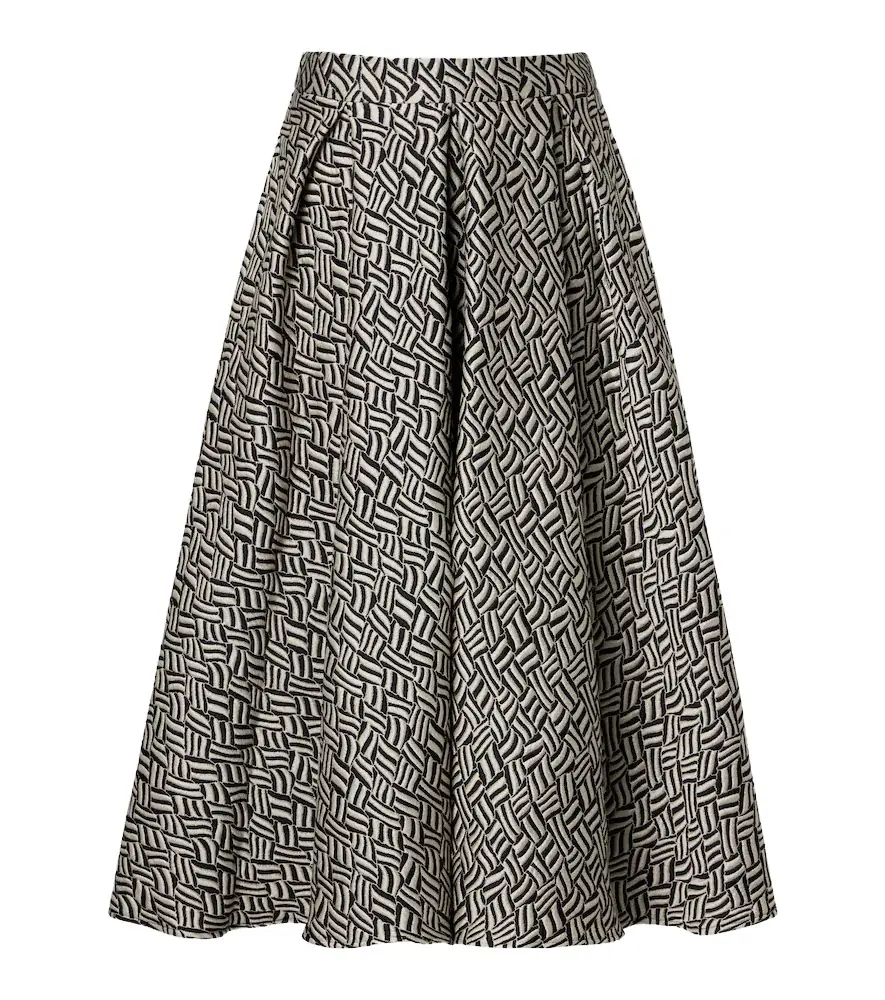 'S Max Mara Perle cotton-blend jacquard midi skirt