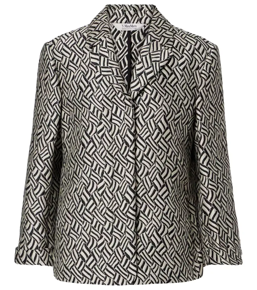 'S Max Mara Lira cotton-blend jacquard blazer