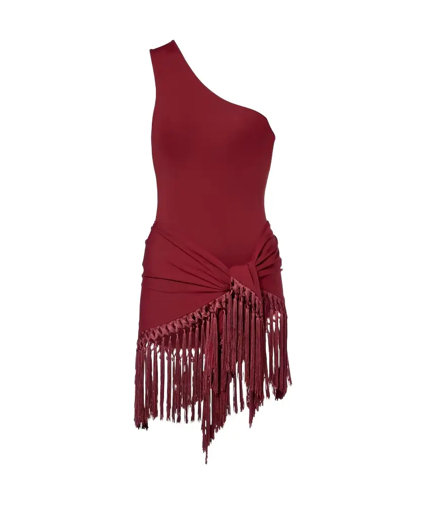 Taller Marmo One-shoulder swimsuit and beach cover-up set