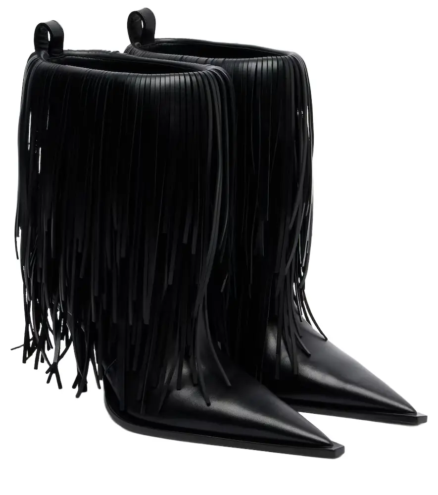 Balenciaga Avenue Fringe leather ankle boots