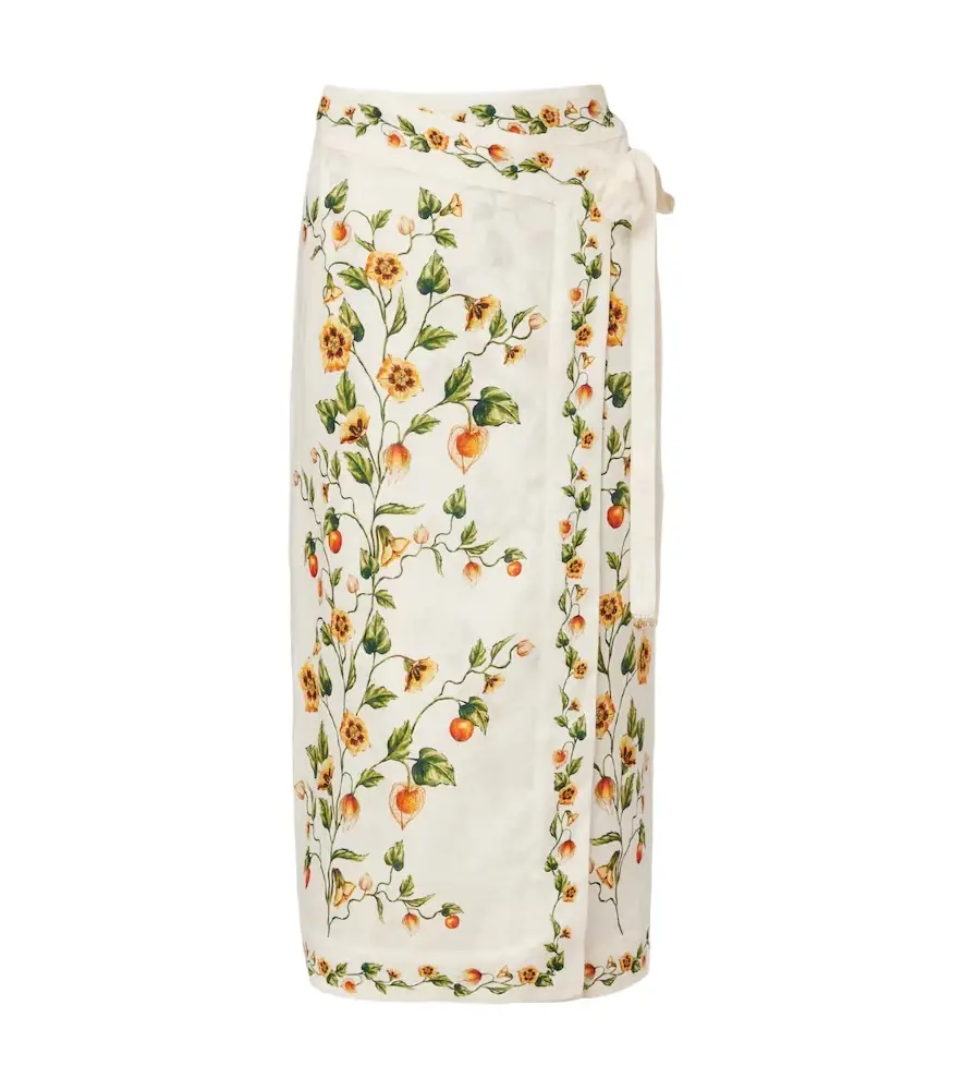 Agua by Agua Bendita Luna floral linen beach cover-up