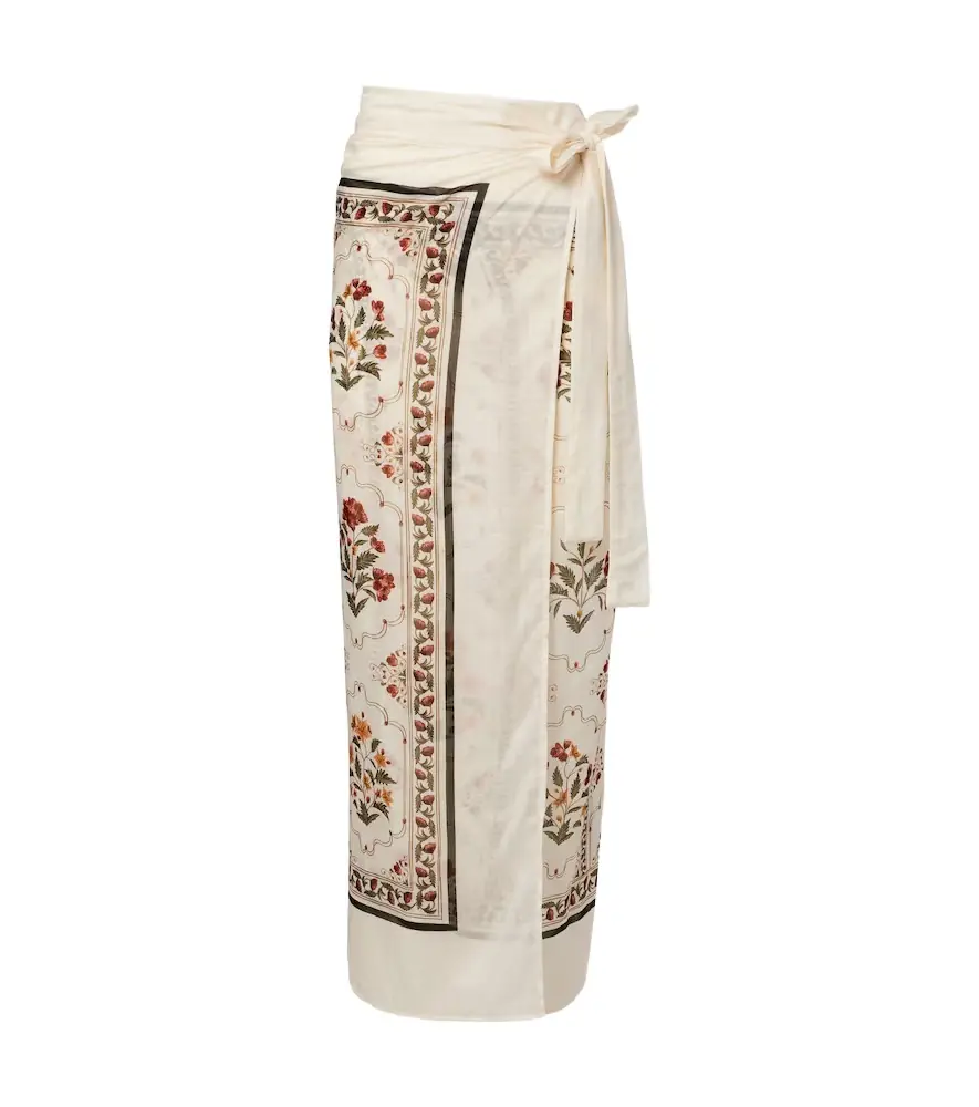 Agua by Agua Bendita Floral cotton and silk beach cover-up