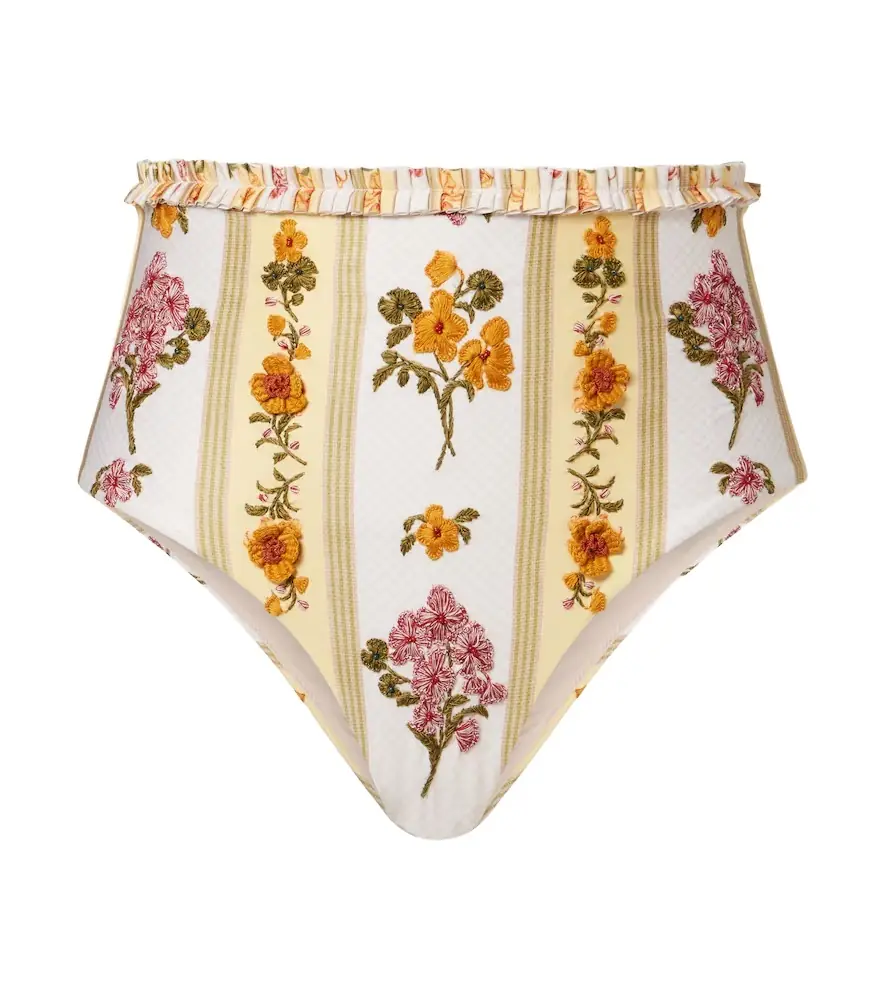 Agua by Agua Bendita Floral embroidered bikini bottoms