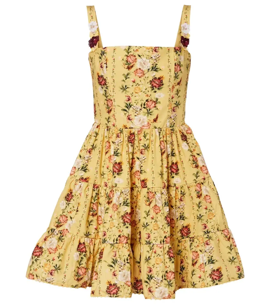 Agua by Agua Bendita Lima floral cotton minidress