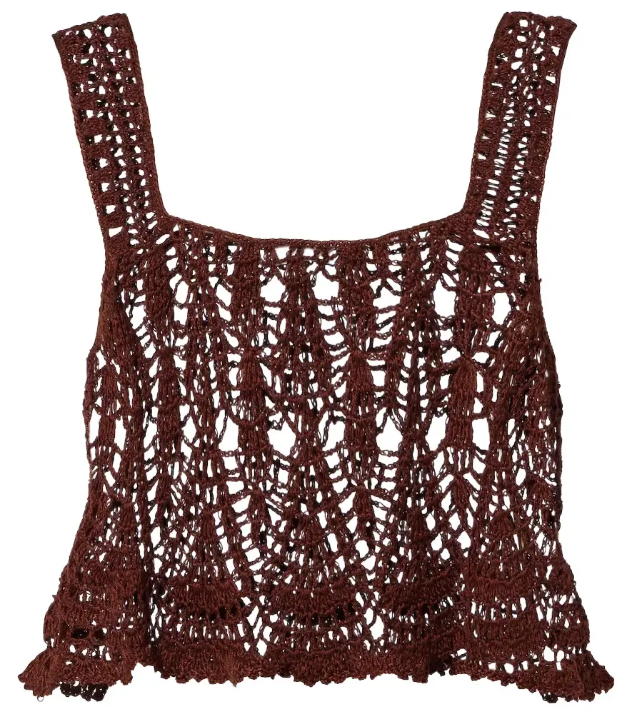 Anna Kosturova Crochet cotton crop top