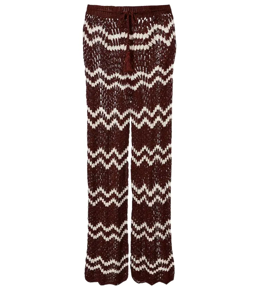 Anna Kosturova Crochet cotton straight pants