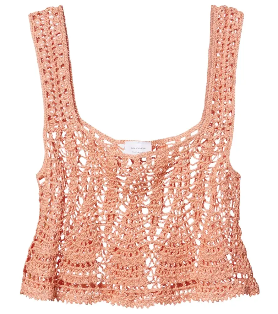 Anna Kosturova Cotillion crochet cotton crop top
