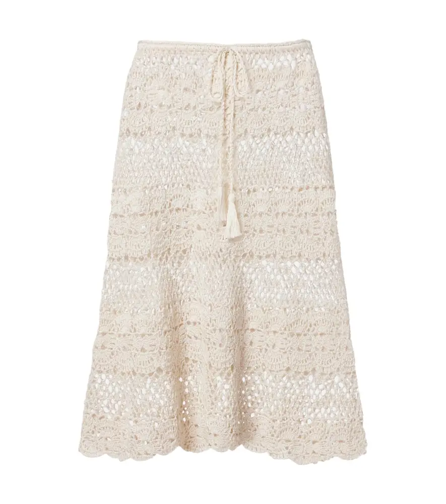 Anna Kosturova Marianne crochet cotton midi skirt
