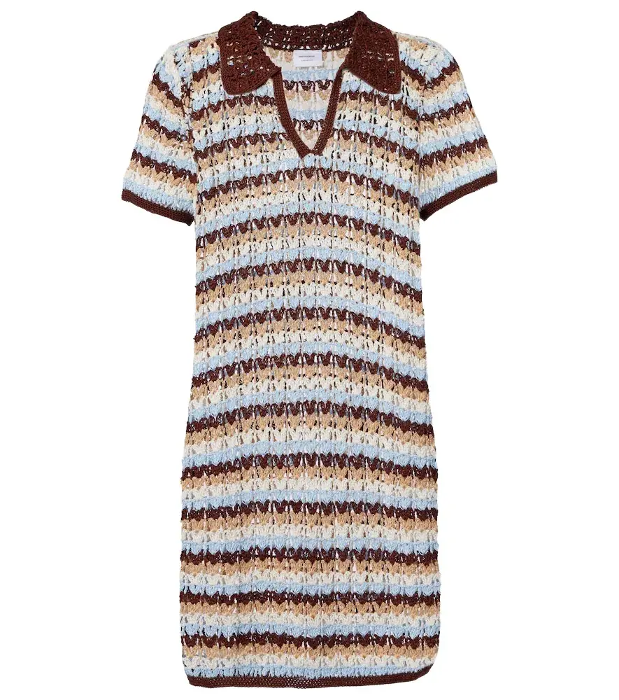 Anna Kosturova Crochet cotton polo dress