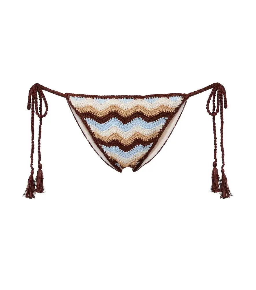 Anna Kosturova Summer Chevron crochet cotton bikini bottoms