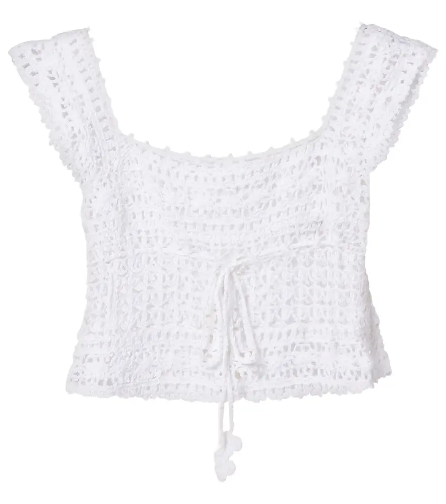 Anna Kosturova Deauville crochet cotton crop top
